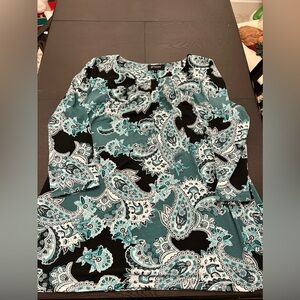 Grayson Blouse size Large Green & Black